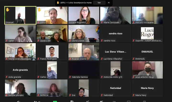 Participantes del taller por Zoom