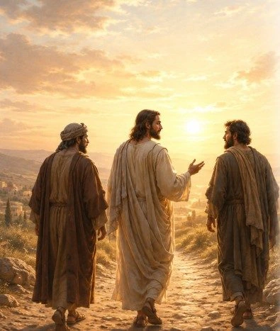 Jesús y los discípulos de Emaús